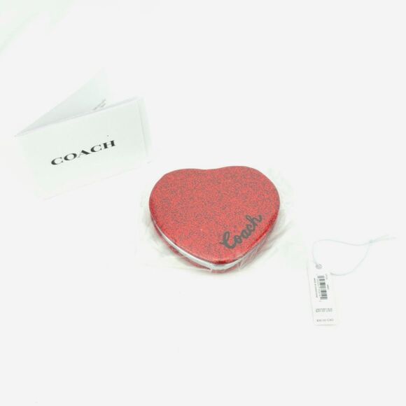 Red Coach Glitter Heart Compact Mirror - Picture 1 of 5